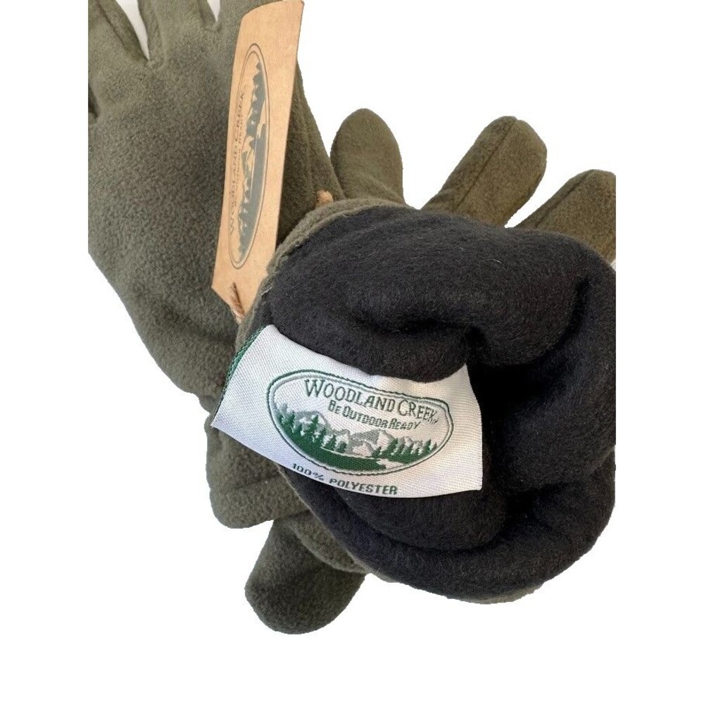Woodland Creek Olive Green Fleece Winter Gloves Size M - Picture 4 of 8